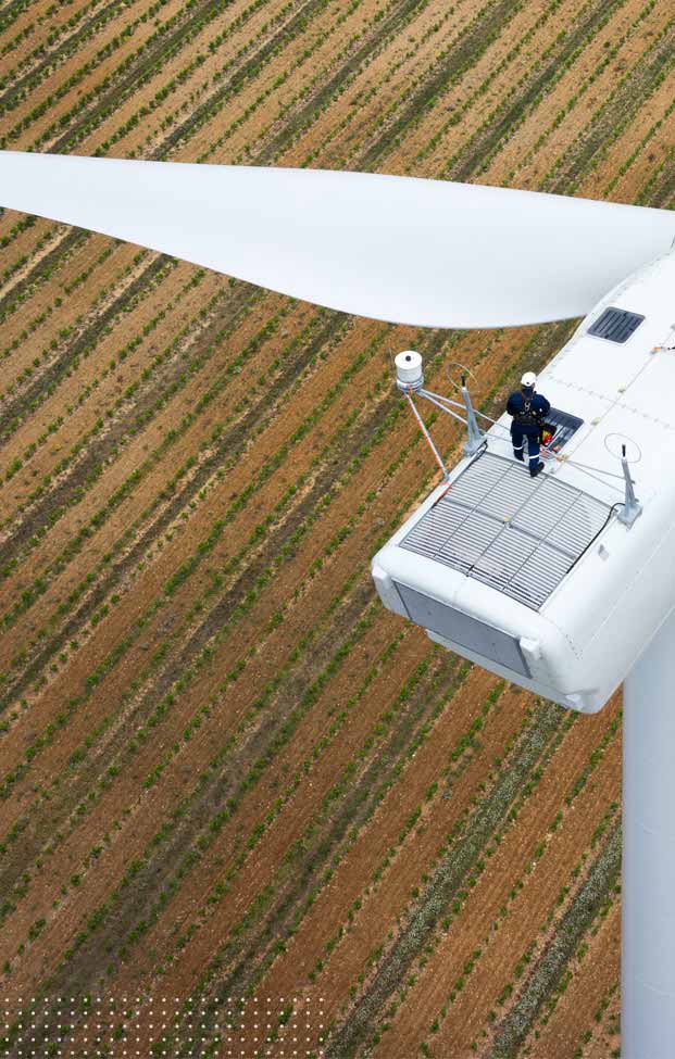 Workers on wind turbine